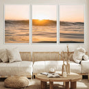 Calm Water Wall Art – Framed Sunset Waves Canvas Artwork, by MyGreatCanvas | Canvas Wall Art Prints | Photo Prints & Wall Decor