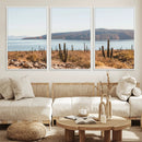 Desert Lake Wall Art – Framed Cactus Mountain Canvas by MyGreatCanvas | Canvas Wall Art Prints | Photo Prints & Wall Decor