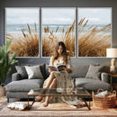Beach Grass Wall Art Canvas Print – Framed Coastal Dunes Art by MyGreatCanvas | Canvas Wall Art Prints | Photo Prints & Wall Decor