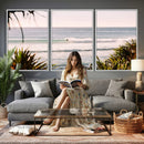 Ocean Surfer Wall Art Canvas Print – Framed Coastal Surf Art by MyGreatCanvas | Canvas Wall Art Prints | Photo Prints & Wall Decor