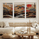 Modern Japanese Wall Art Canvas Print – Framed Abstract