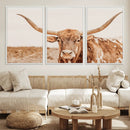 Longhorn Bull Wall Art Canvas Print – Framed Western Cow