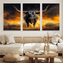 Longhorn Canvas Wall Art Canvas Print – Framed Bold Bull