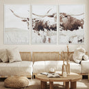 Longhorn Wall Art Canvas Print – Framed Western Cow Rustic