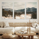 Mountain Landscape Wall Art Canvas Print – Framed Snowy