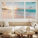 Beach Sunset Wall Art Canvas Print – Framed Ocean Waves