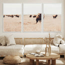 Bison Herd Wall Art Canvas Print – Framed Western Prairie