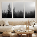 Misty Pines Wall Art Canvas Print – Framed Woodland