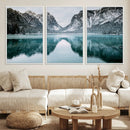 Mountain Lake Wall Art Canvas Print – Framed Toblacher See