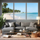 Palm Tree Coast Wall Art Canvas Print – Framed Island Getaway with Crystal Blue Water Scenic Artwork for Home, Office by MyGreatCanvas | Canvas Wall Art Prints | Photo Prints & Wall Decor
