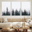 Foggy Forest Wall Art Canvas Print – Framed Misty Pines