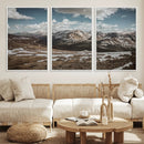 Mountain Landscape Wall Art Canvas Print – Framed Snowy
