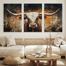 Abstract Longhorn Bull Wall Art Canvas Print – Vintage by MyGreatCanvas | Canvas Wall Art Prints | Photo Prints & Wall Decor