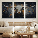 Rustic Longhorn Bull Wall Art Canvas Print – Vintage Western by MyGreatCanvas | Canvas Wall Art Prints | Photo Prints & Wall Decor