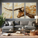 Rustic Longhorn Bull Wall Art Canvas Print – Vintage Western by MyGreatCanvas | Canvas Wall Art Prints | Photo Prints & Wall Decor