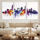 Atlanta Skyline Wall Art Canvas Print – Framed Colorful