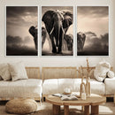 Elephant Family Wall Art Canvas Print, Framed Elephant Wall
