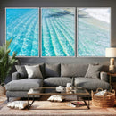 Crystal Clear Ocean Water Sunlit Reflections Palm Shadow Sandy Beach Tropical Wall Art for Home, Office Decor by MyGreatCanvas | Canvas Wall Art Prints | Photo Prints & Wall Decor
