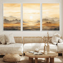 Sepia Color Abstract Mountain Wall Art Canvas Print