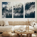 Foggy Pine Forest Wall Art – Framed Black White Nature by MyGreatCanvas | Canvas Wall Art Prints | Photo Prints & Wall Decor