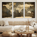 Large Framed Vintage World Map Wall Art Print for Home Wall by MyGreatCanvas | Canvas Wall Art Prints | Photo Prints & Wall Decor