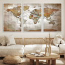 Vibrant Watercolor World Map Canvas Wall Art – Framed Travel by MyGreatCanvas | Canvas Wall Art Prints | Photo Prints & Wall Decor