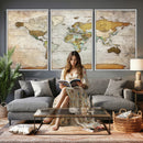 Personalized World Map Canvas Print – Colorful Watercolor