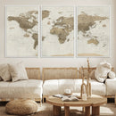 Detailed World Map Wall Art Canvas Print by MyGreatCanvas | Canvas Wall Art Prints | Photo Prints & Wall Decor