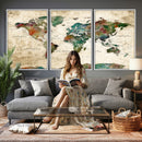 World Map Canvas Print – Framed Detailed Map of the World