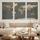 Rustic Black and Wood World Map Canvas Wall Art – Framed by MyGreatCanvas | Canvas Wall Art Prints | Photo Prints & Wall Decor