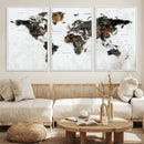 Large World Map Canvas Print – Framed Travel Map Wall Art