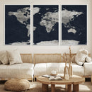 Colorful Watercolor World Map Canvas Print – Vibrant Framed