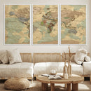 Vintage World Map Wall Art | Ready to Hang and Framed by MyGreatCanvas | Canvas Wall Art Prints | Photo Prints & Wall Decor