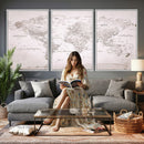 World Map Canvas Print – Detailed Map of the World Wall Art