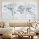 World Map Canvas Print – Detailed Map of the World Wall Art