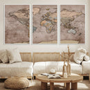Grunge World Map Canvas Wall Art - Vintage Aged World Map by MyGreatCanvas | Canvas Wall Art Prints | Photo Prints & Wall Decor