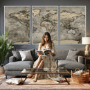 World Map Canvas Print – Detailed Map of the World Wall Art