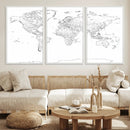 World Map Canvas Print – Framed Modern Detailed Map of the by MyGreatCanvas | Canvas Wall Art Prints | Photo Prints & Wall Decor