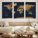 Modern World Map Canvas Print – Framed Detailed Map of the by MyGreatCanvas | Canvas Wall Art Prints | Photo Prints & Wall Decor