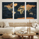 Vintage World Map Canvas Wall Art – Detailed Map with by MyGreatCanvas | Canvas Wall Art Prints | Photo Prints & Wall Decor