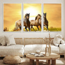 Wild Horses Wall Art Canvas Print – Framed Galloping Herd