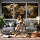 World Map Canvas Print, Modern Decorative Framed Map Artwork