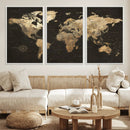 Framed World Map with Pin Canvas Print – Detailed World Map