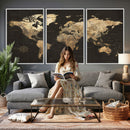 Framed World Map with Pin Canvas Print – Detailed World Map