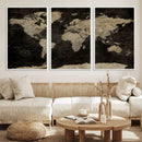 Push Pin World Map Canvas Wall Art Print, Interactive Travel