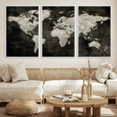 Vintage World Map Wall Art Canvas Print – Framed Large Map