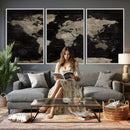 Detailed World Map Wall Art Print - Large Framed World Map