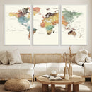 Framed World Map Wall Art Canvas Print for Living Room and by MyGreatCanvas | Canvas Wall Art Prints | Photo Prints & Wall Decor