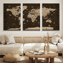 Colorful World Map Canvas Wall Art with Landmarks – Framed by MyGreatCanvas | Canvas Wall Art Prints | Photo Prints & Wall Decor
