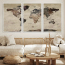 Neutral Watercolor World Map Canvas Wall Art – Framed Earth by MyGreatCanvas | Canvas Wall Art Prints | Photo Prints & Wall Decor